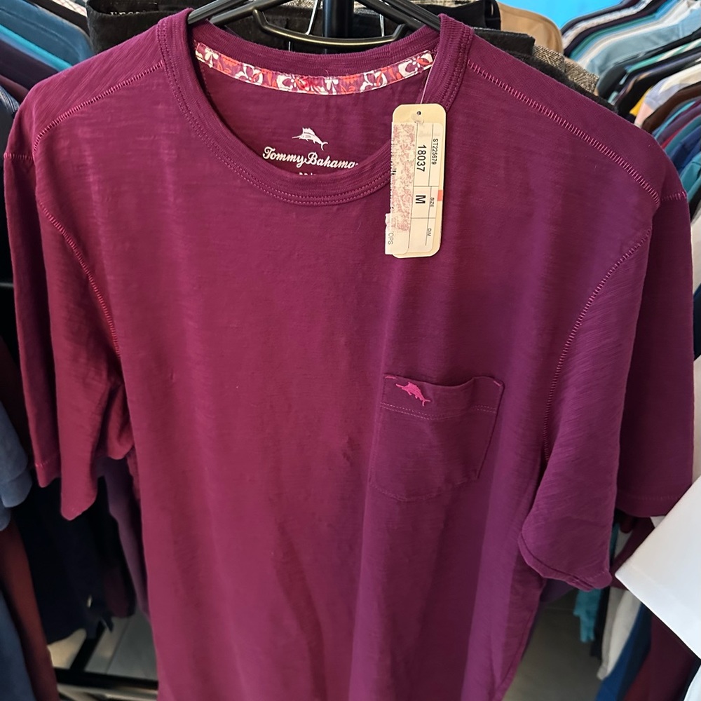 Tommy Bahama Bali Beach Pocket T Shirt Men’s Medium Purple